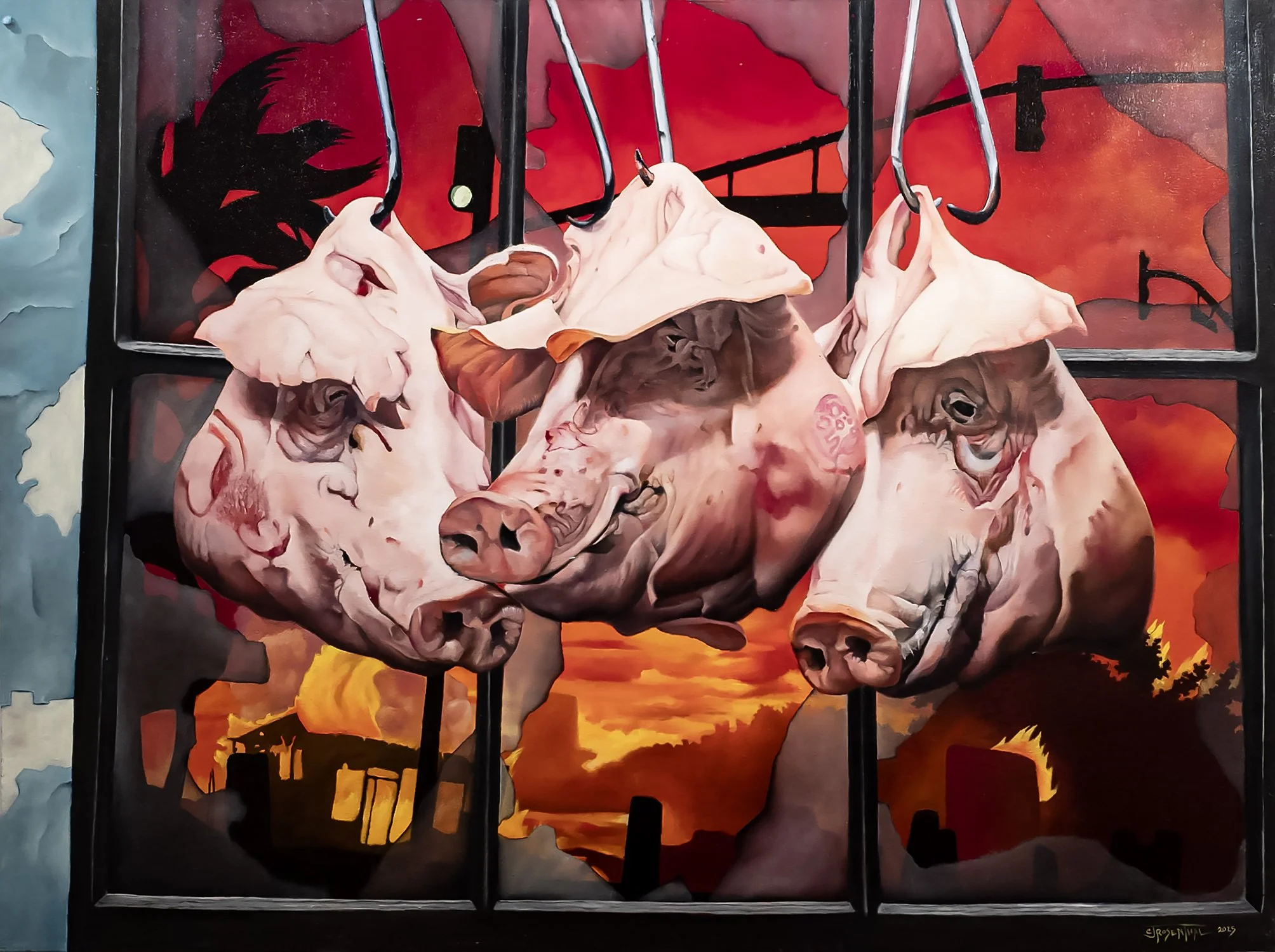 Butcher Shop, Interior, 2025, oil on canvas, 36"x48"