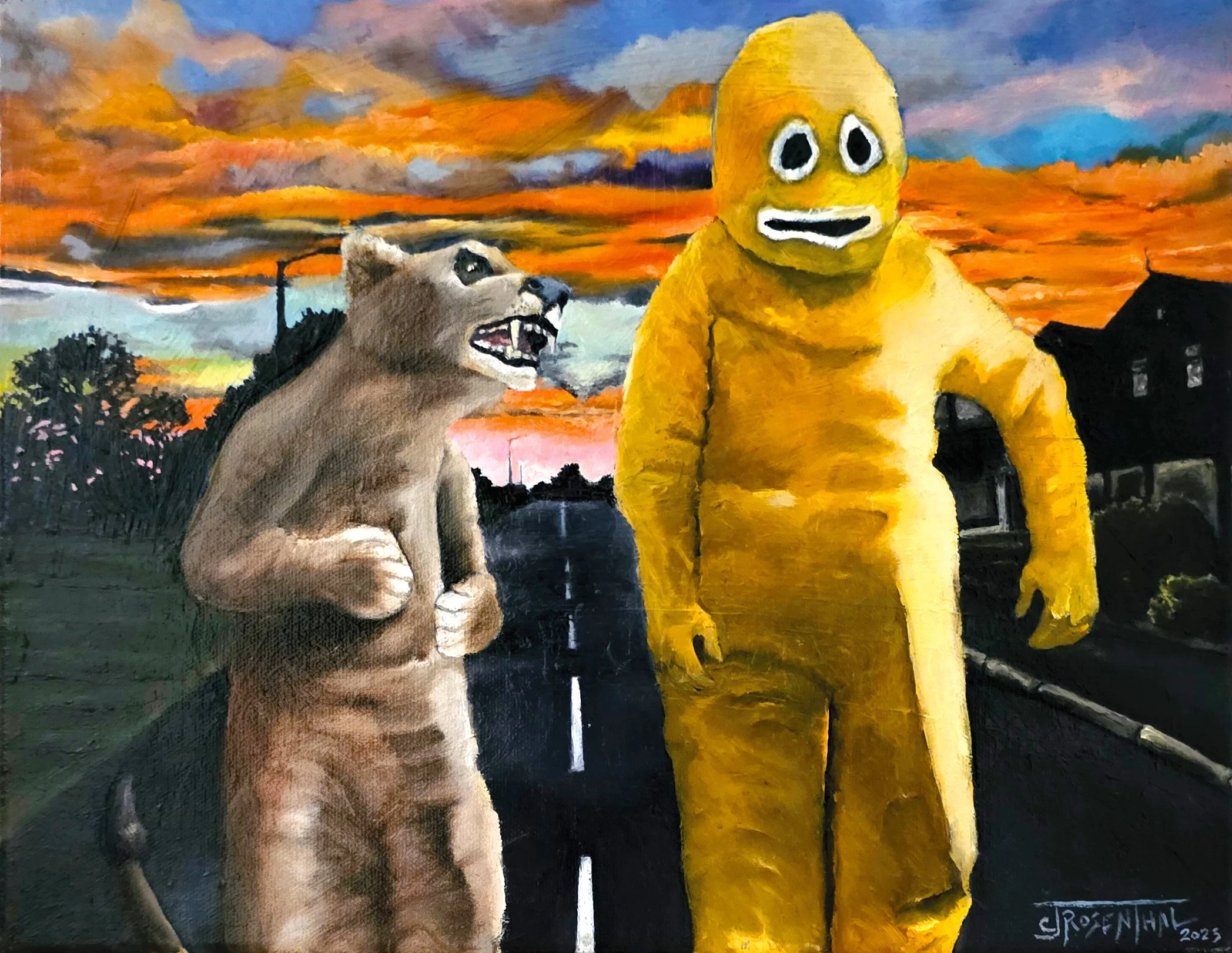 Evening Stroll, 2022, oil on canvas, 8"x10"