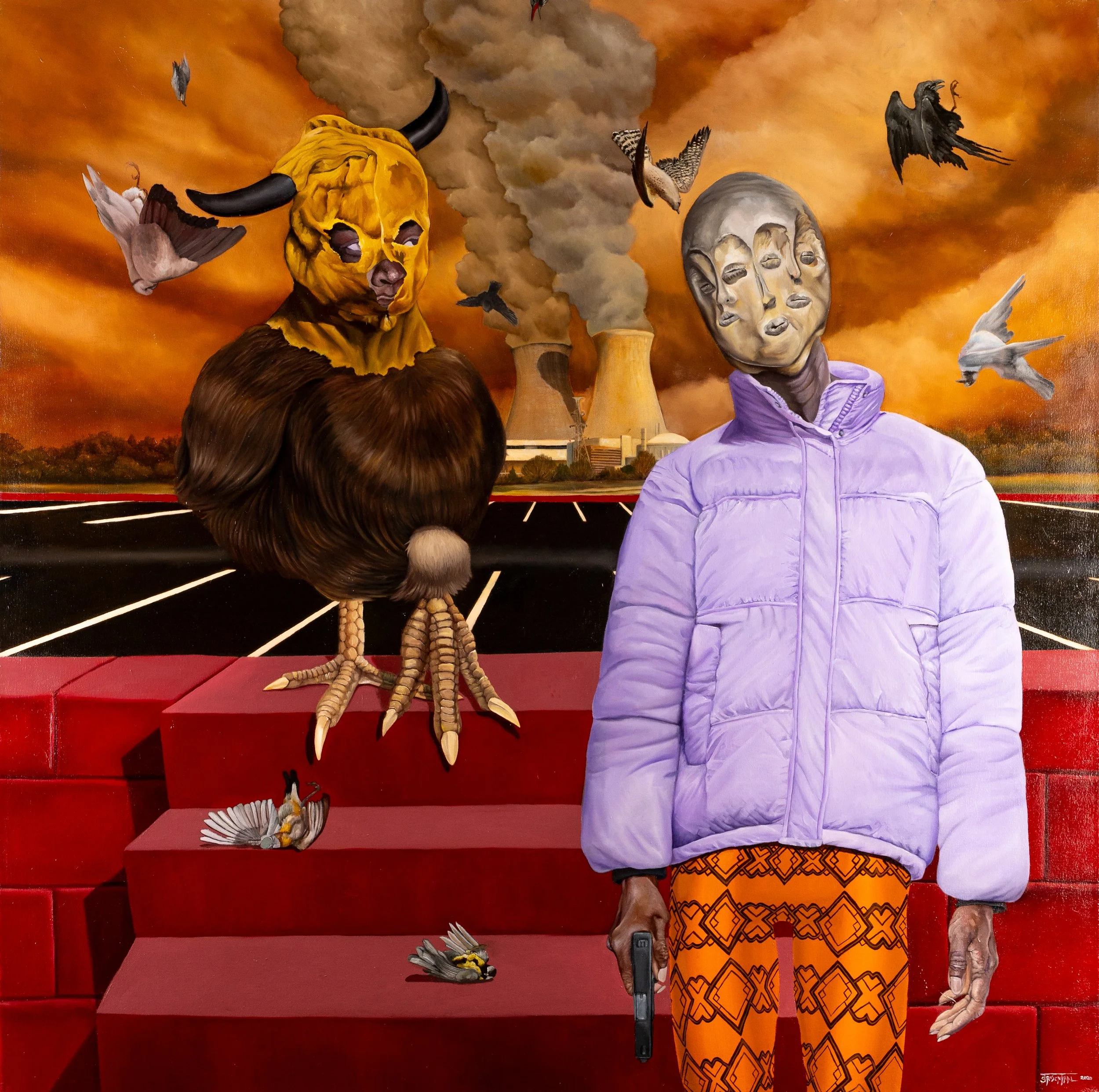 They, 2020, oil on canvas, 54"x54"