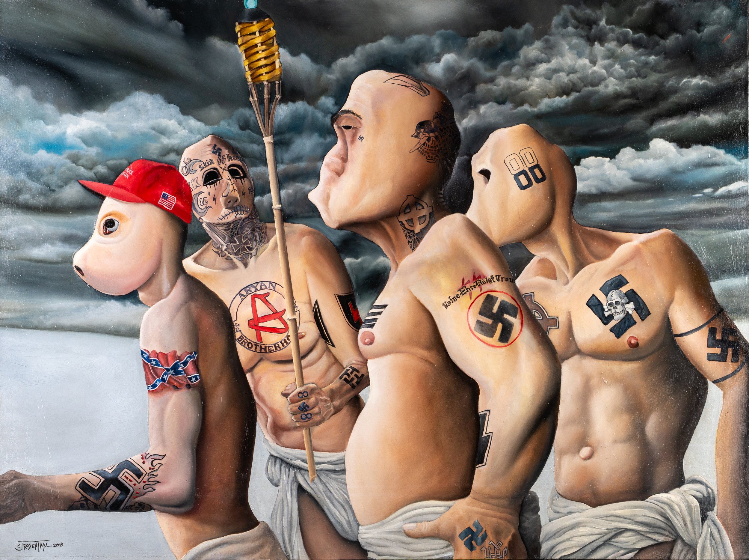 Very Fine People, 2019, oil on canvas, 36"x48"