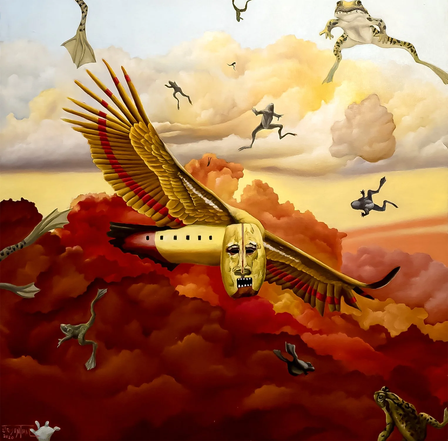 Plague, 2020, oil on canvas, 36"x36" 