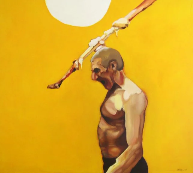Chuck with Spear, 2008, oil on canvas, 44"x48"