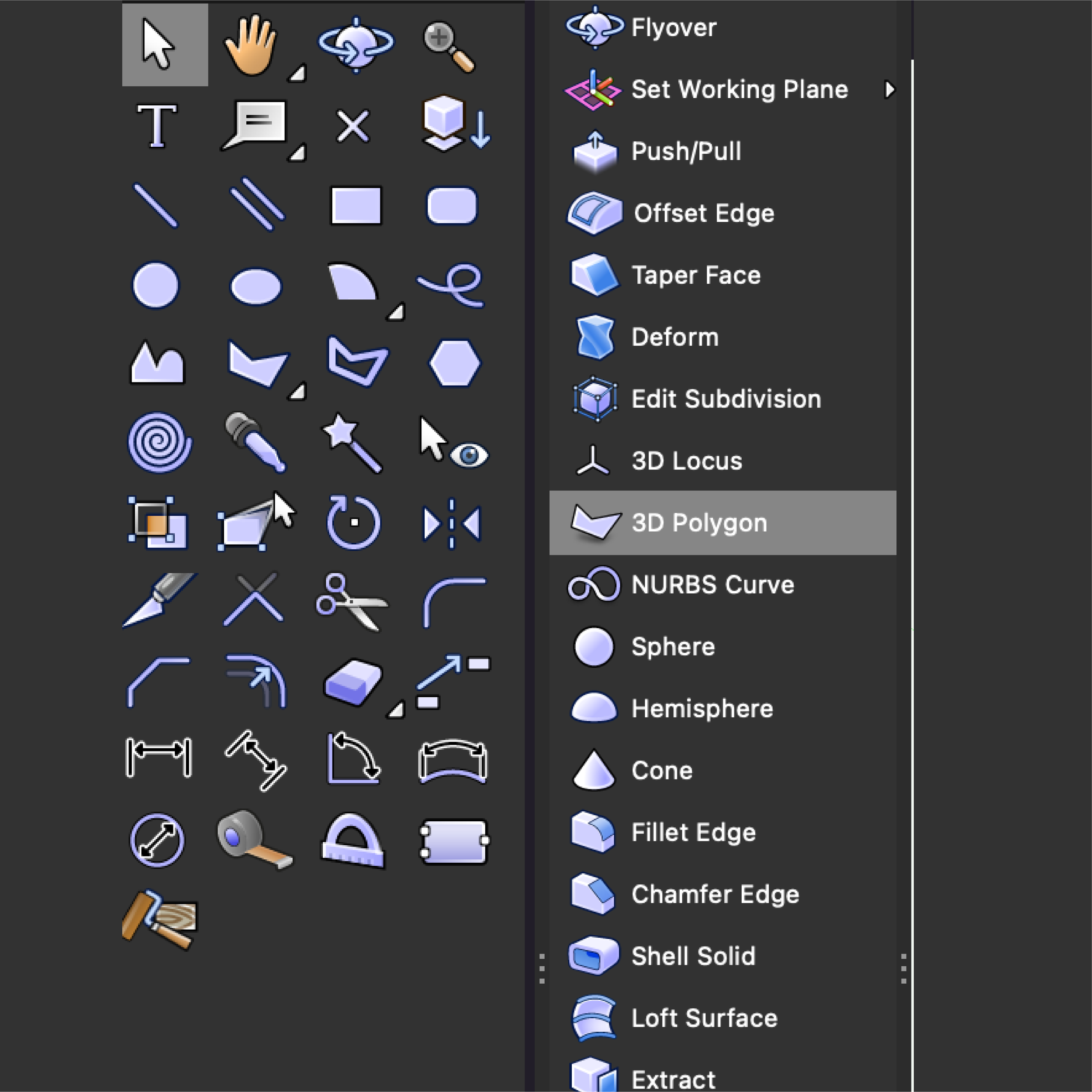 General 3D modeling tools in Vectorworks software