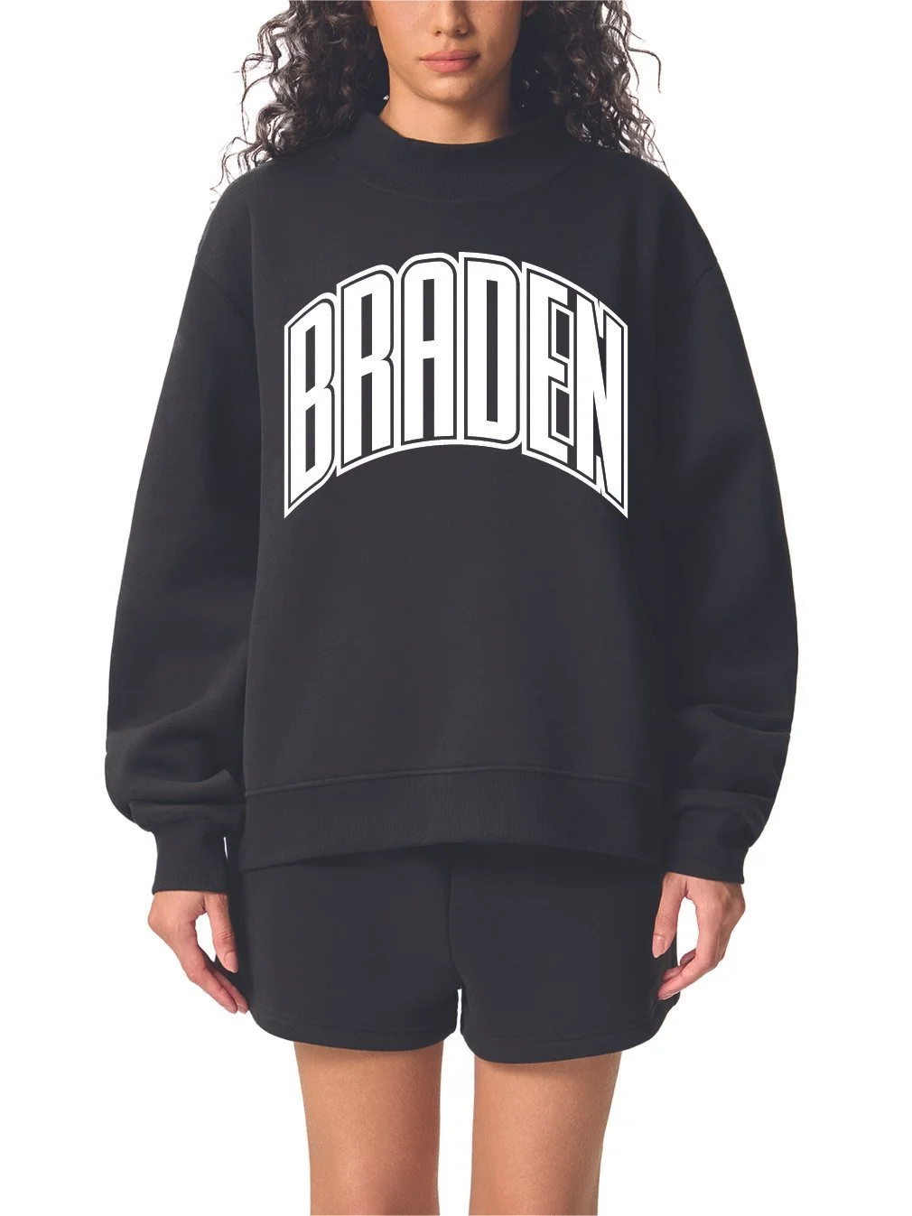 High Neck Crew Sweatshirt