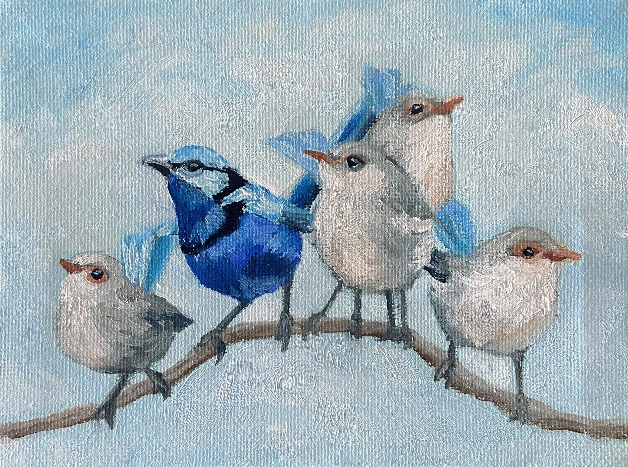 Five Wrens Painting