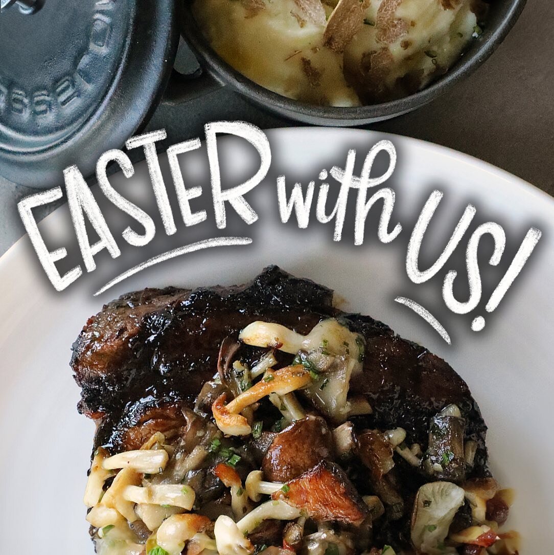 HOP TO IT and MAKE YOUR EASTER RESERVATIONS TODAY! Easter is this Sunday, March 31 🐣🐰
 
Bring all your loved ones in on Easter Sunday for Brunch or Dinner and make memories around our tables!
 
From our Croque Madame Brunch Special to Short Rib Chi