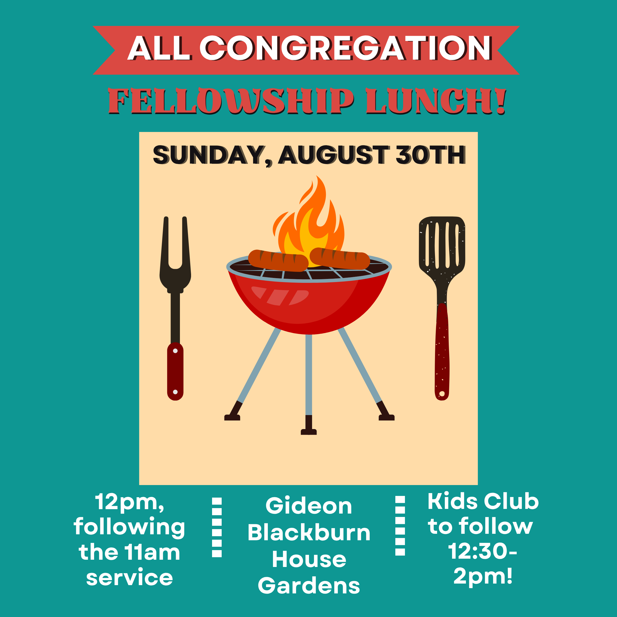 All Congregation Fellowship Lunch 8/30/26