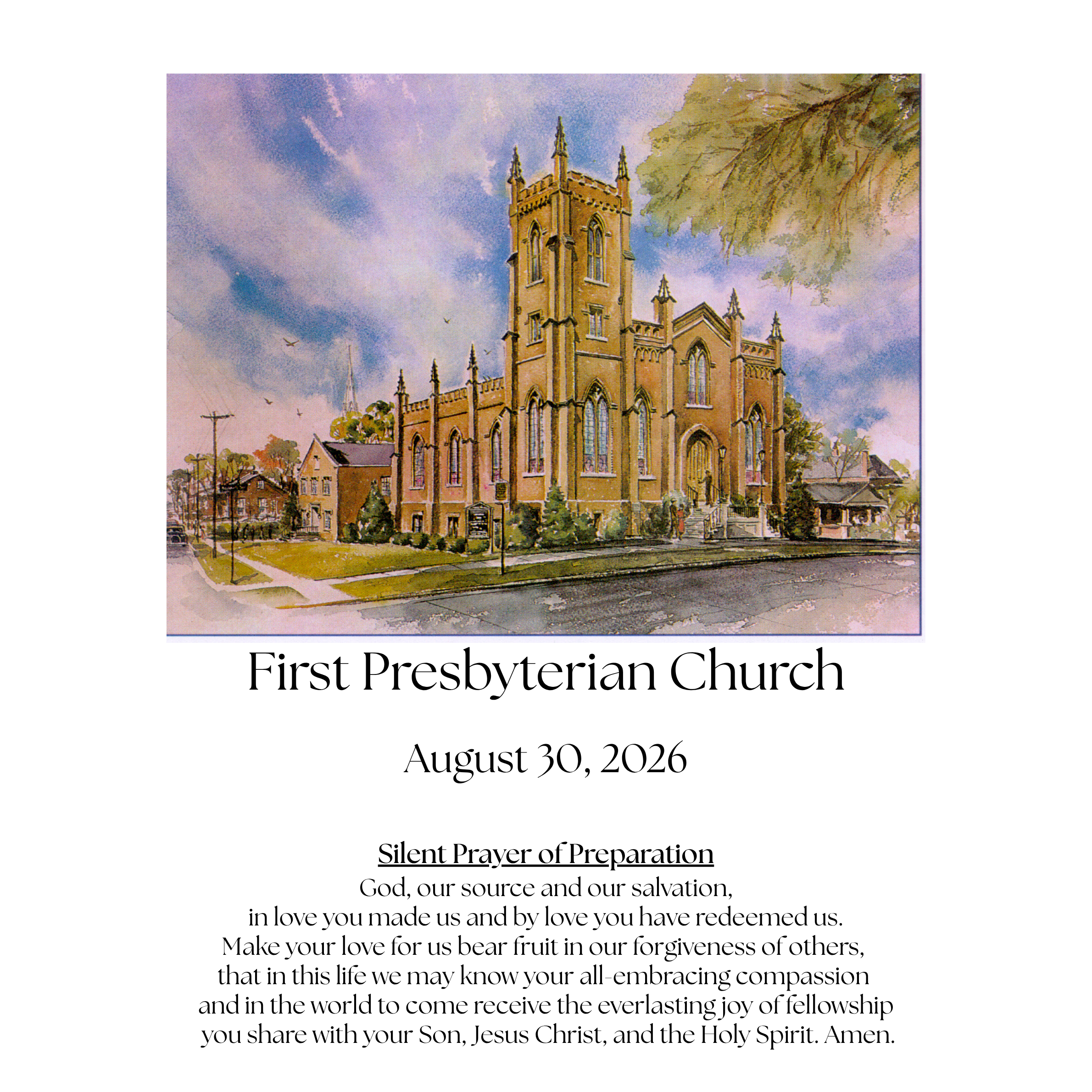 Sunday Worship 8/30/26 