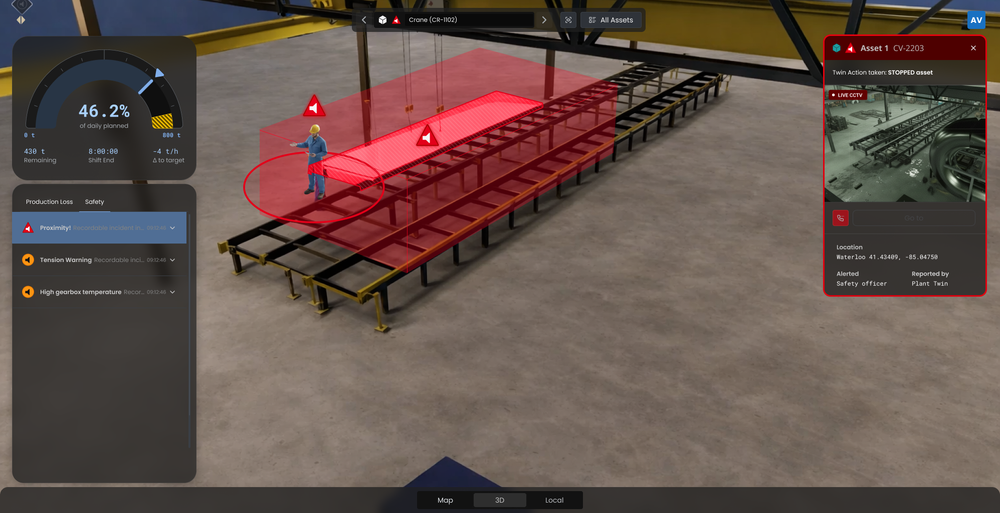 Real-time 3D safety incident playback
