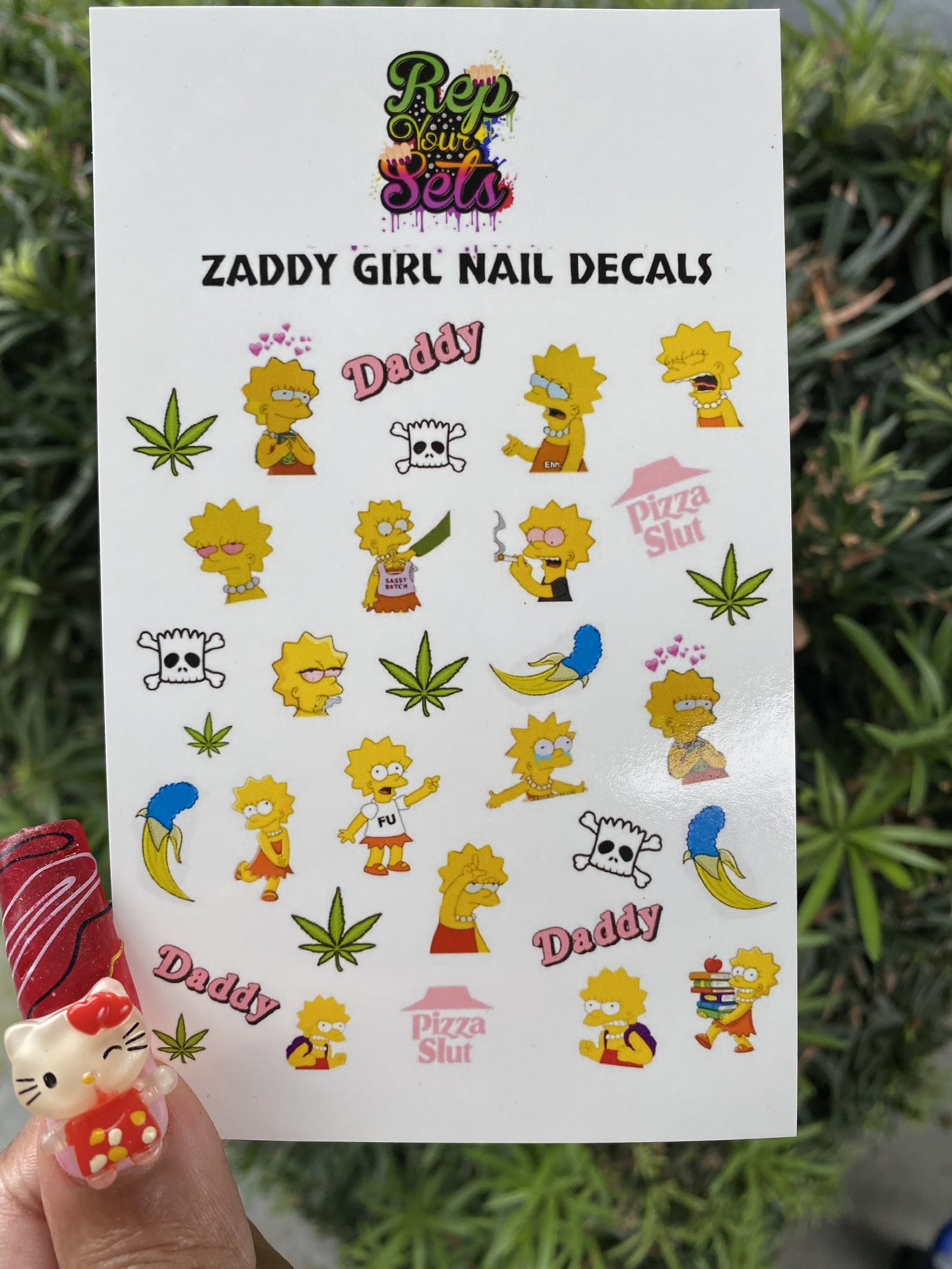Zaddy Nail decals