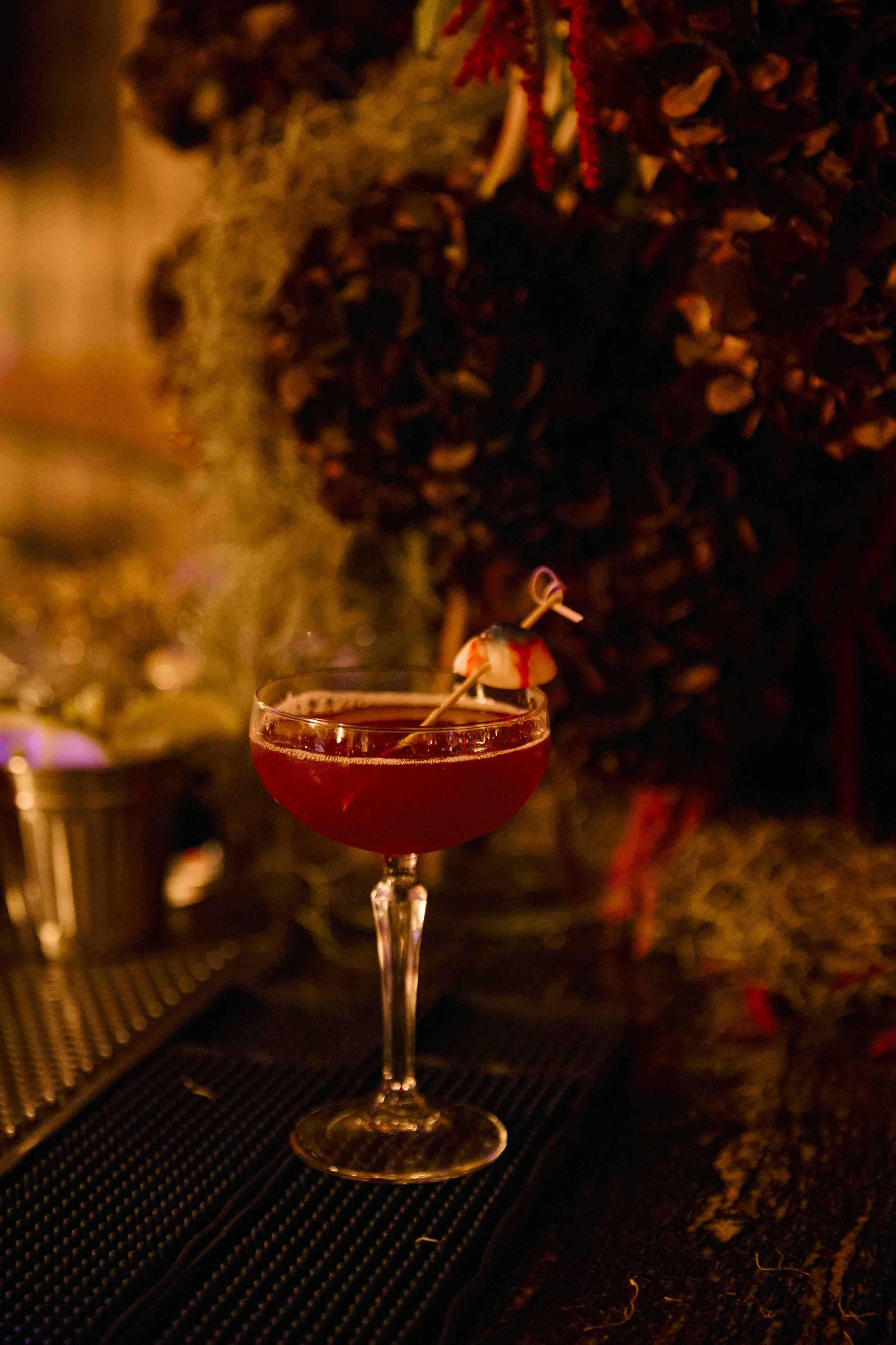 Signature cocktail presentation at celebrity event.