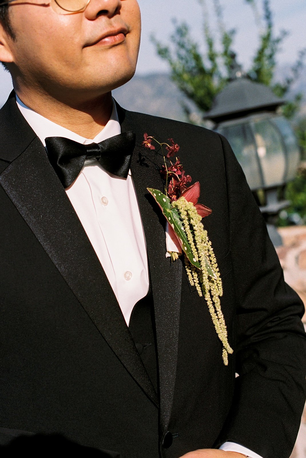 Groom detail at a private estate wedding in Los Angeles.