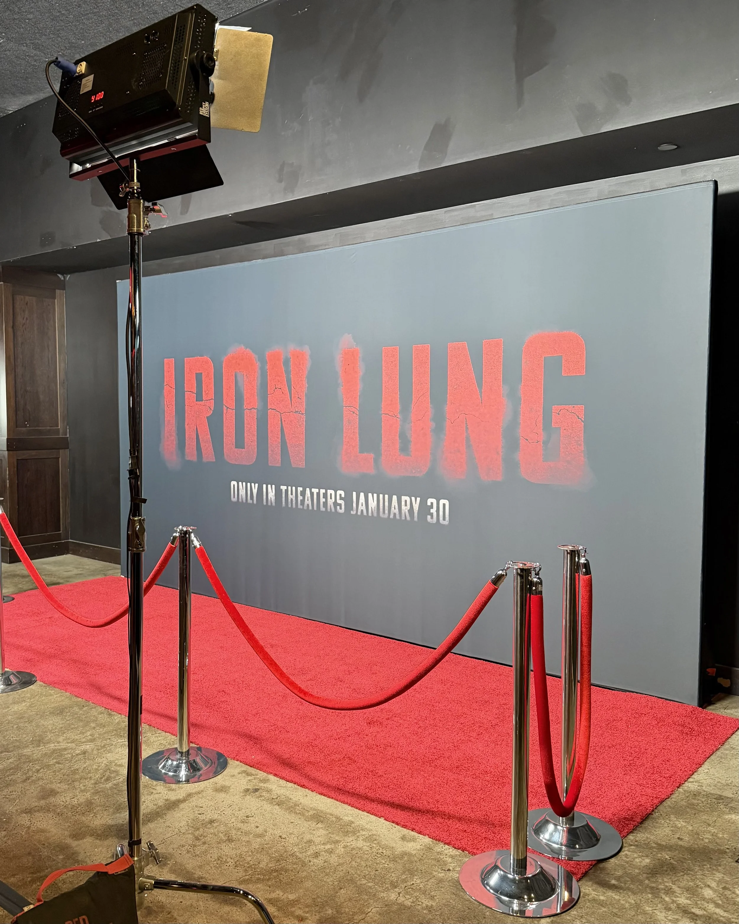Red carpet premiere backdrop designed by a celebrity event planner.