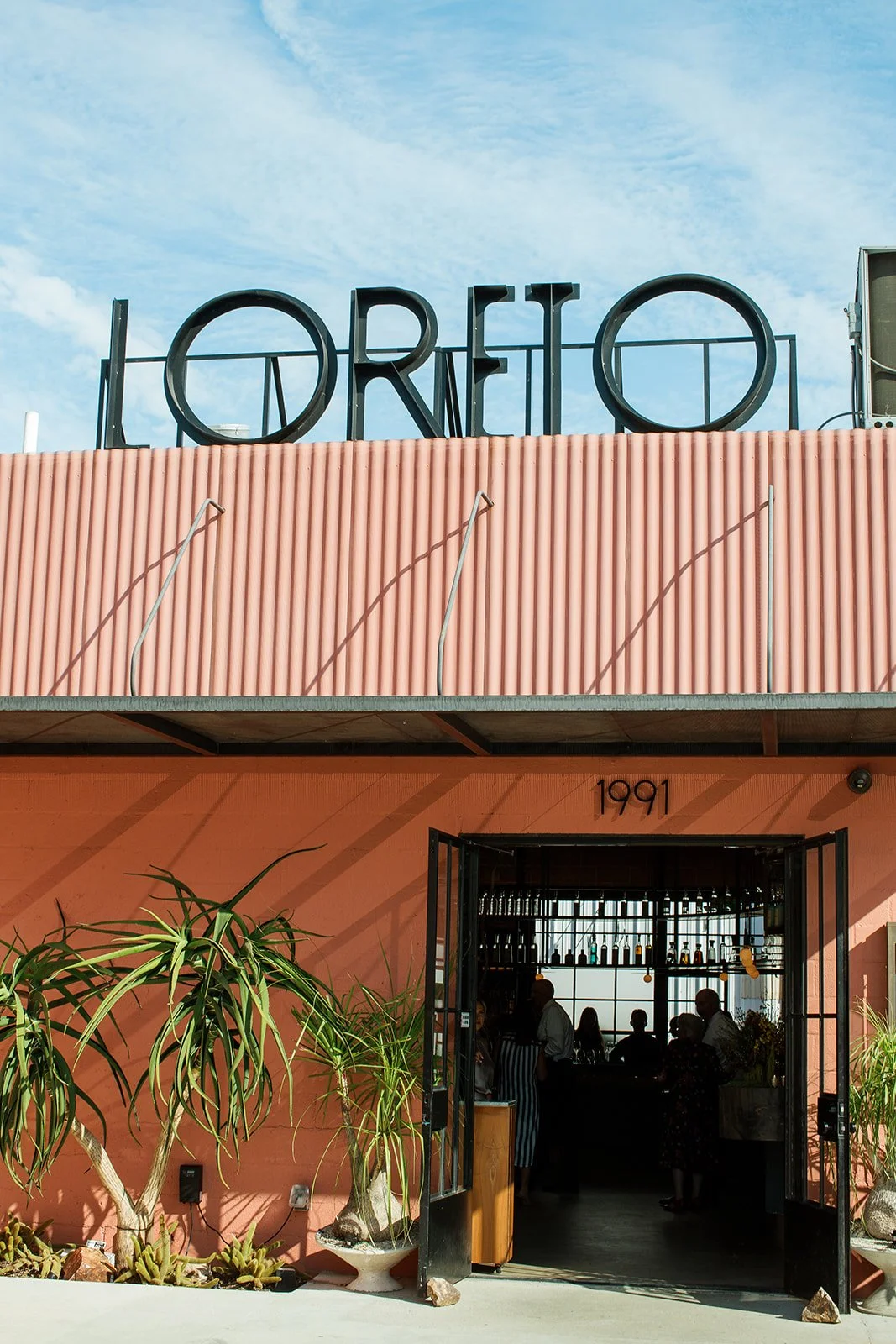 Exterior of Loreto, a Los Angeles restaurant wedding venue.