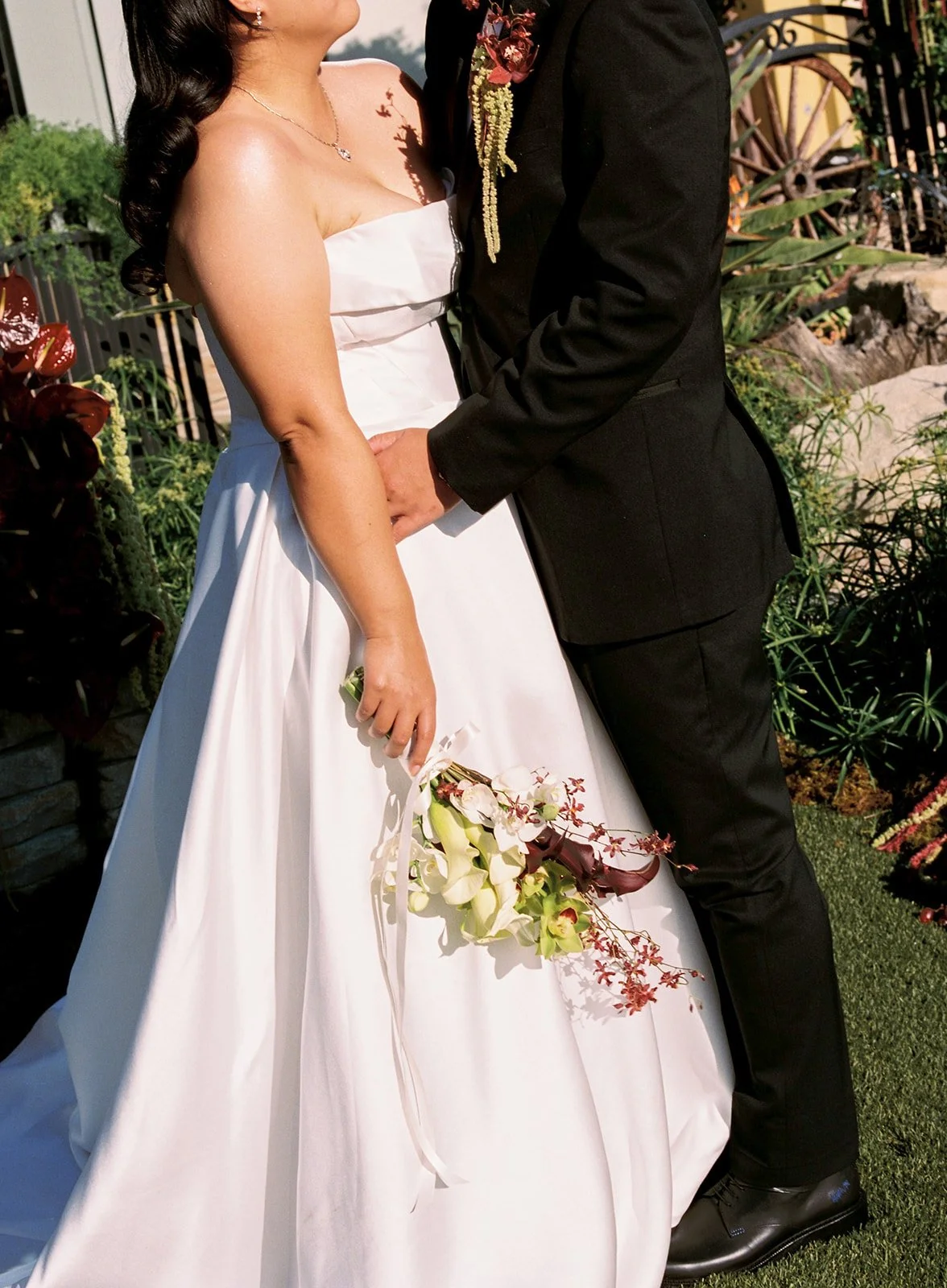Bride and groom portrait at a private estate wedding designed by a Los Angeles wedding planner.