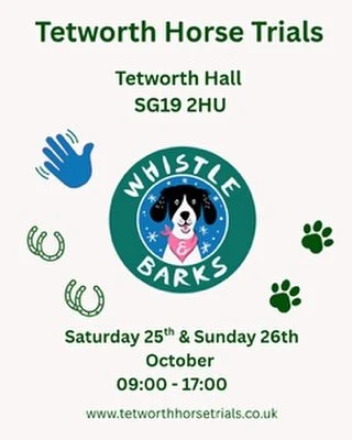 🐎✨ We’re so excited for Tetworth Horse Trials this weekend! ✨🐾
Whistle and Barks will be there with all your favourite dog accessories — from Hettes’ beautiful collars, leads & matching bandanas to Wag and Wool’s gorgeou