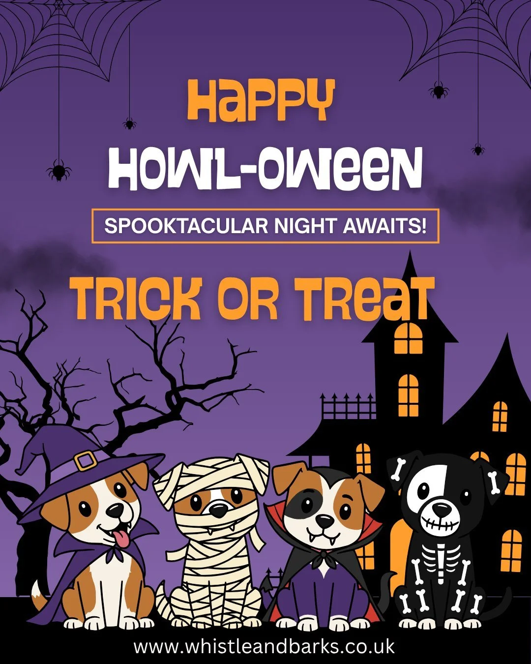 🎃🐶 Calling all good ghouls and furry phantoms &mdash; it&rsquo;s time to trick for treats!
From peanut-butter bones to pumpkin bites, let&rsquo;s make this Howl-oween one to remember. 👻💛
https://www.whistleandbarks.co.uk/shop/p/treats
#DogTreats 