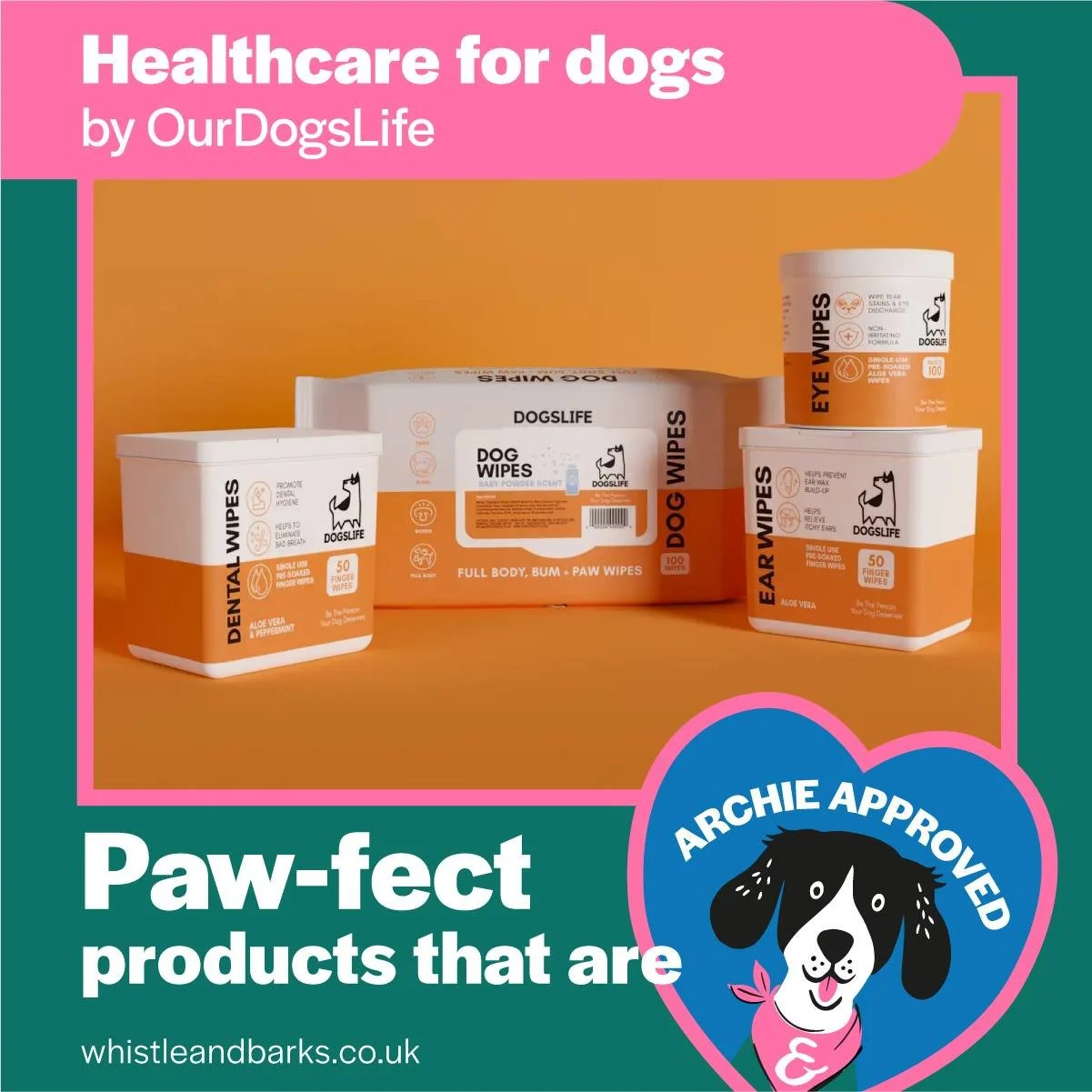 🐾✨ Pamper your pup the Archie-approved way! 🐶💛
At OurDogsLife, we&rsquo;re all about enhancing your dog&rsquo;s health, happiness, and everyday well-being with products that actually make a difference.
From fresh breath to bright eyes and clean ea