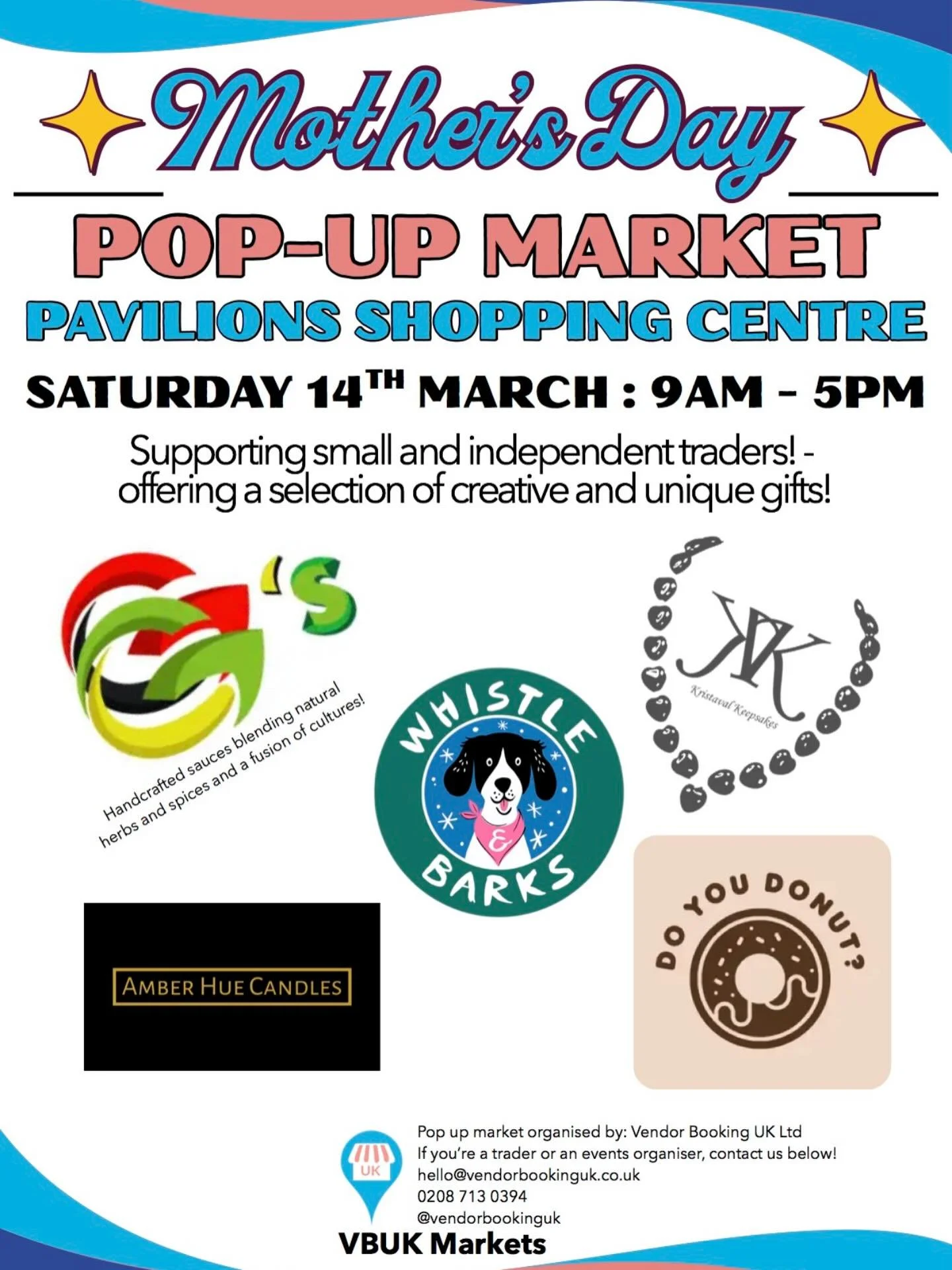 ✨Dog mums, this one&rsquo;s for you!🐾 Whistle and Barks is bringing the cutest collars, snuggliest jumpers and the tastiest dog treats to the Mothers Day Pop-Up market at the Pavilion&rsquo;s. Come say hello, grab something special for you furry fri