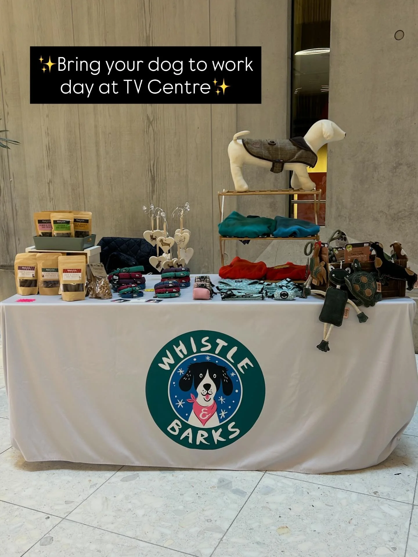 ✨Whistle &amp; Barks, your go-to dog boutique, are excited to be part of Bring Your Dog to Work Day at the TV Centre today 🐾🐾
There are some amazing pouches ready for a hard day&rsquo;s work (and plenty of treats, of course!)
www.whistleandbarks.co