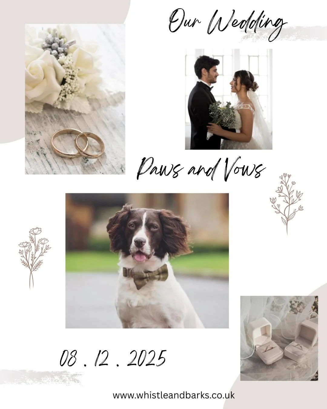 ✨Weddings call for elegance&mdash;even on four paws, courtesy of Hettie🐶🐾 
Because elegance isn&rsquo;t just for the bridal party💕
Our four-legged guest dressed in a handcrafted Hettie collar and bowtie, turning every head with timeless British ch