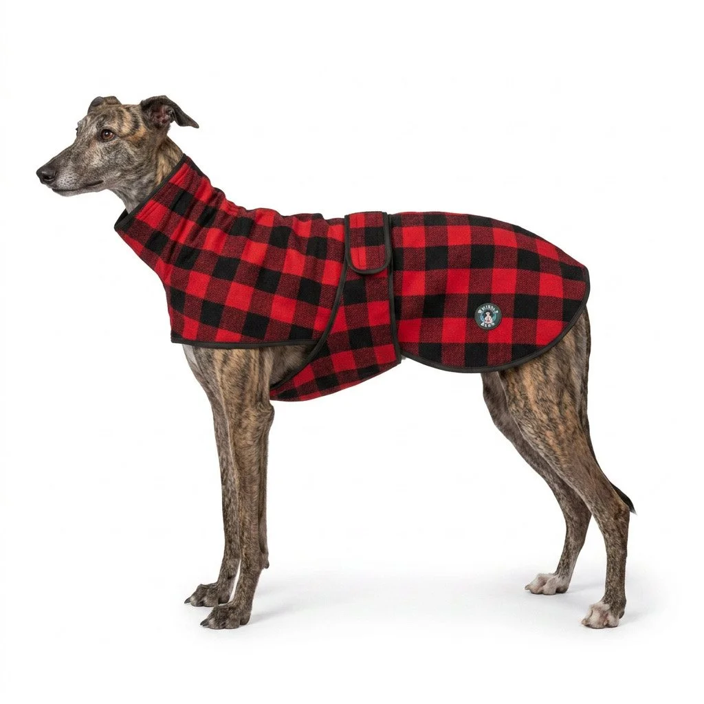 Whistle and Barks Designer Tartan Dog Jacket for Greyhounds & Whippets