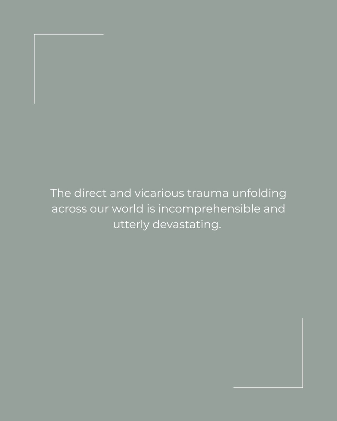 Collective trauma is not abstract. It lives in our nervous systems, in our workplaces, on our streets, and follows us onto our devices. Feeling deeply is human. Together we will navigate this one moment at a time.