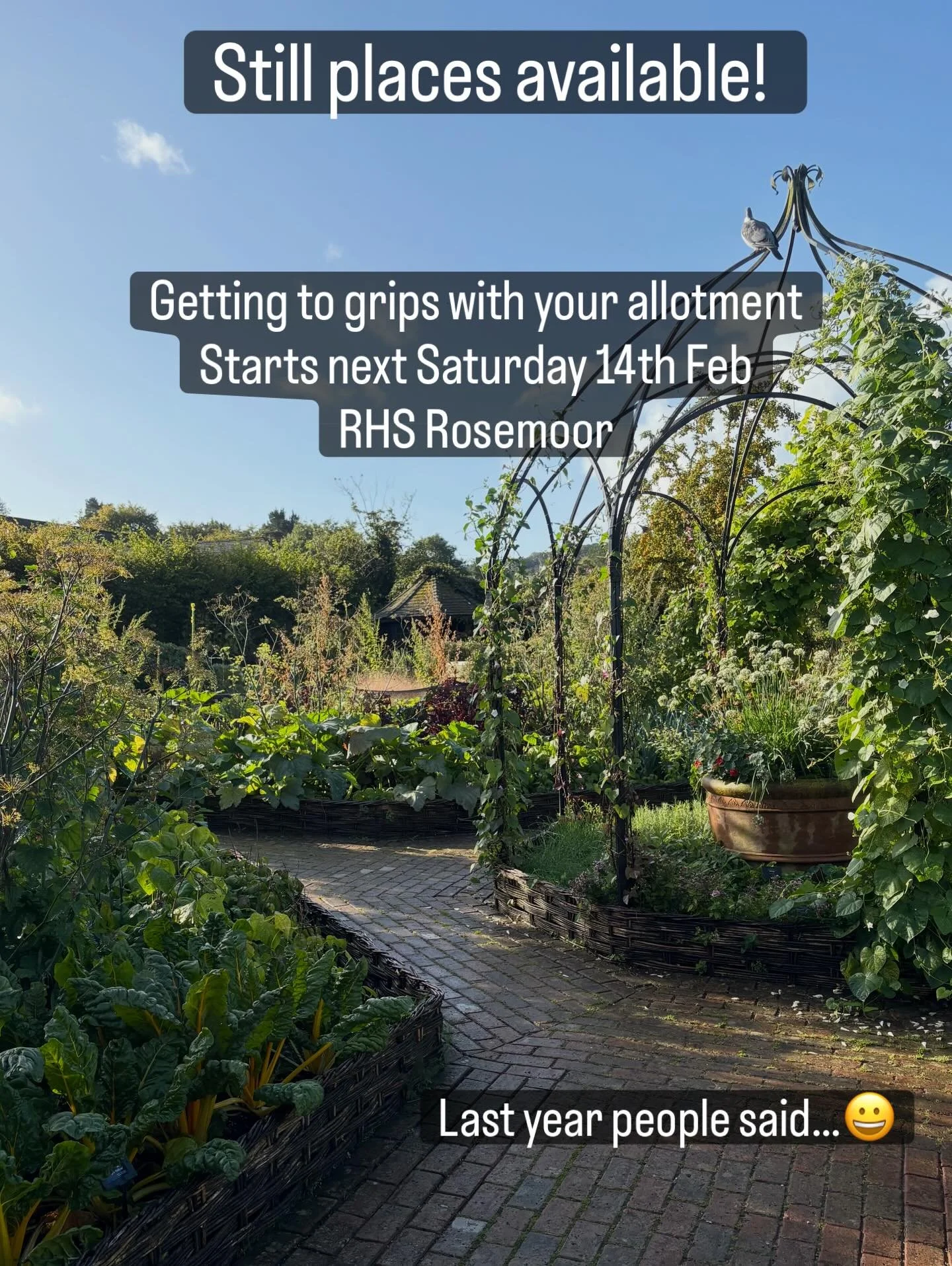 Still places available for this monthly course @rhsrosemoor starting on Saturday 14th Feb.
We had a great response from those who attended last years course.
It&rsquo;s always great fun meeting up each month, talking about how to get the most from yo