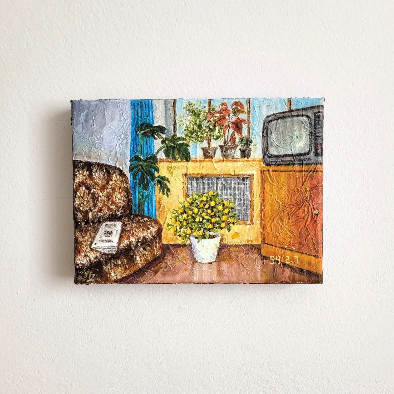 94/02/07, 2025, Acrylic on canvas, 18 x 24 cm