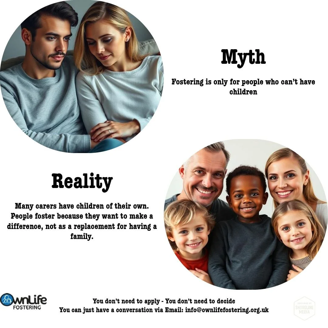 Fostering isn&rsquo;t instead of having children. For many carers, it&rsquo;s alongside.

Many foster carers already have families of their own.

They choose to foster because they want to extend care, not replace it.

Love doesn&rsquo;t divide in fo