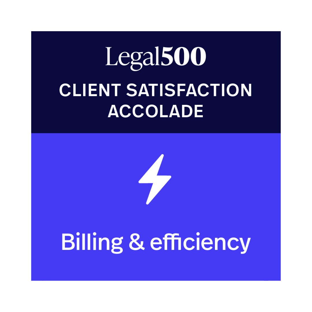 Legal 500 - Client Satisfaction Accolade - Lawyer & Team Quality
