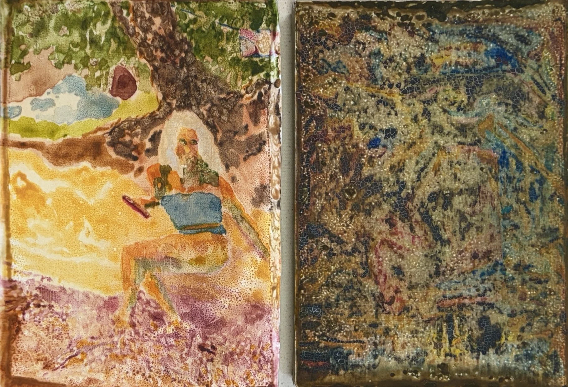 Salva Vida, 2024, Watercolour Monotype on Gessoed Linen, 21 x 30 cm