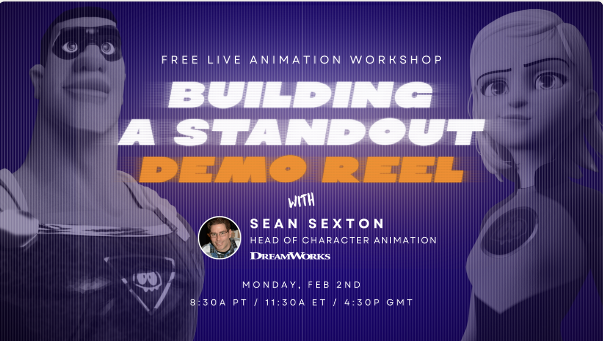 Free Animation Workshop: Building a Standout Demo Reel (online)