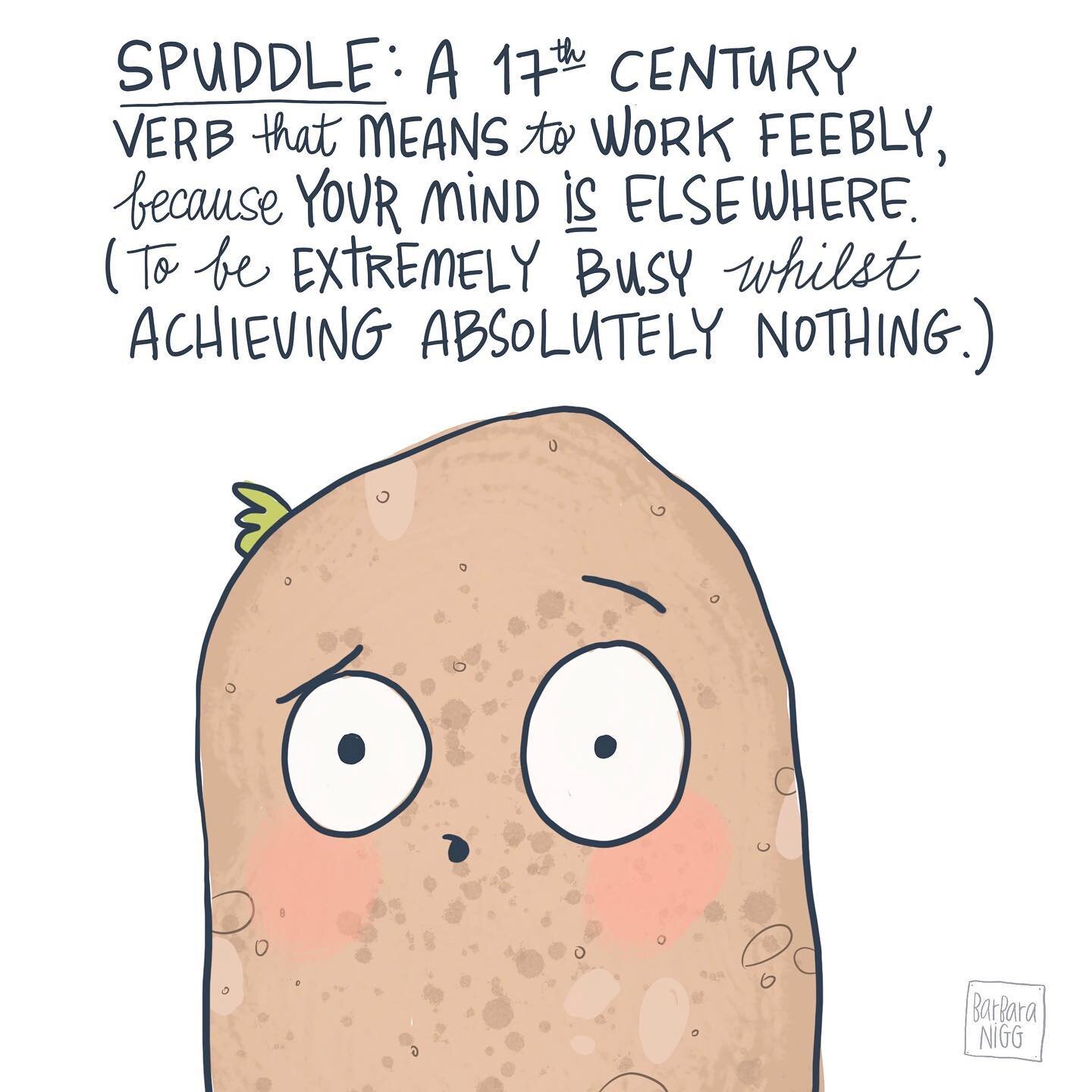 Some days all I do is spuddle.⁣
⁣
Are you a 𝘴𝘱𝘶𝘥𝘥𝘭𝘦𝘳 too? 🥔😂⁣
⁣
⁣
⁣
⁣
⁣
⁣
#100daysofdoodling #vegijokes #veganillustrations #100daysofsketchnotes #100dayproject #drawdaily #sketchaday #ipadsketching #drawdaily #potatopuns #100potatoes #dail