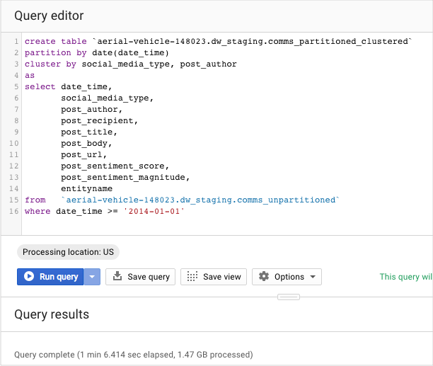Date Partitioning and Table Clustering in Google BigQuery — Rittman