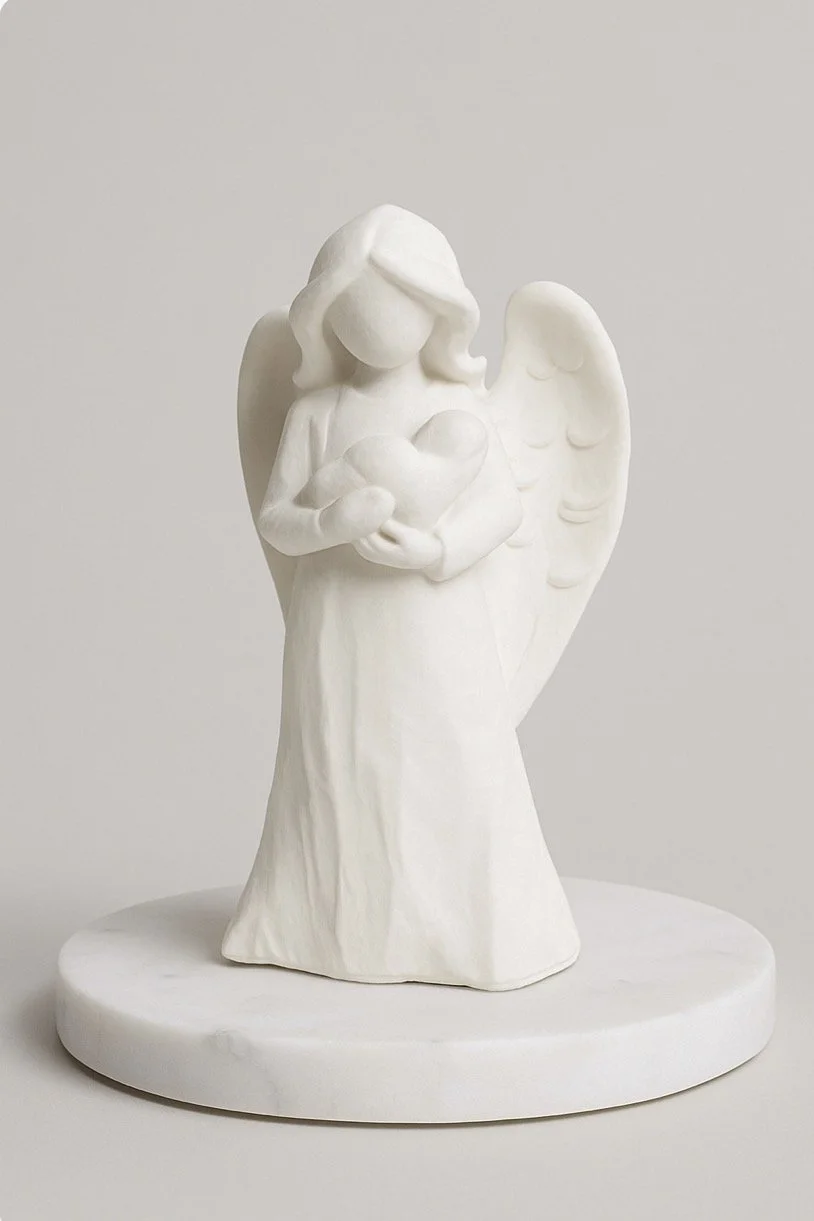 Lempeä enkeli sylissään sydän