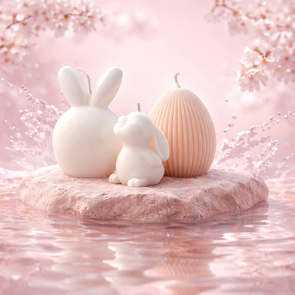 Pääsiäisen pupukynttilät - 3 kynttilän setti