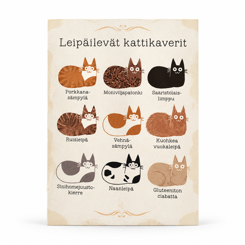Lepäilevät kattikaverit - keittiöliina