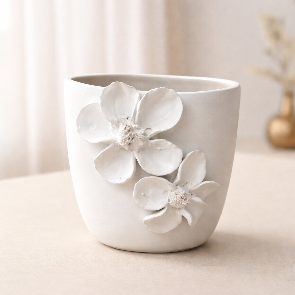 Keraaminen kukkaruukkku - vaklkoinen kukkakoriste