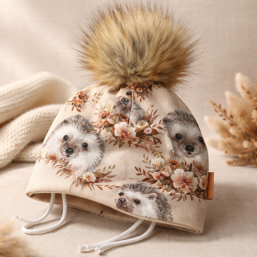 Lasten trikoohattu nauhoilla