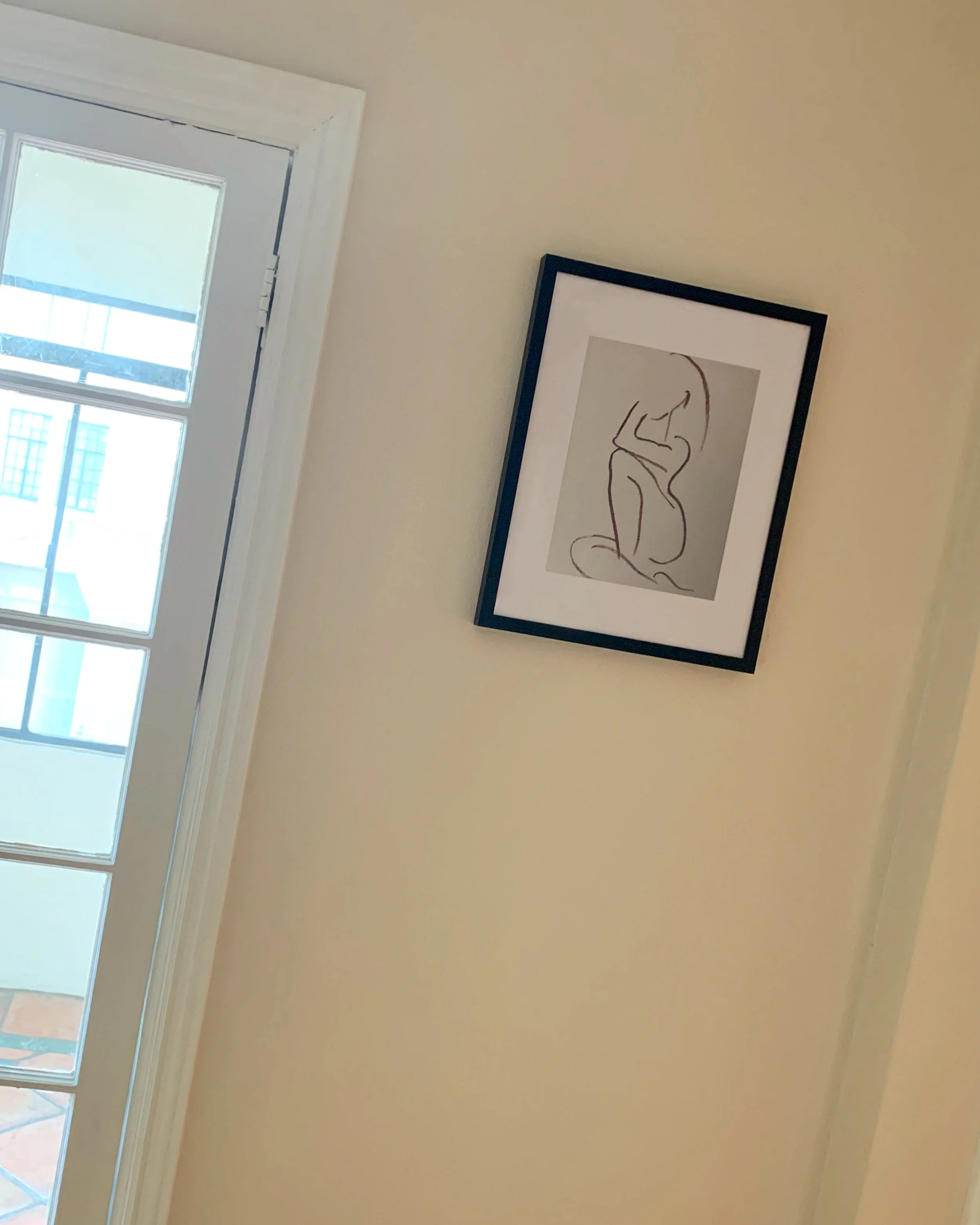 Lady Sketched in Lipliner framed print