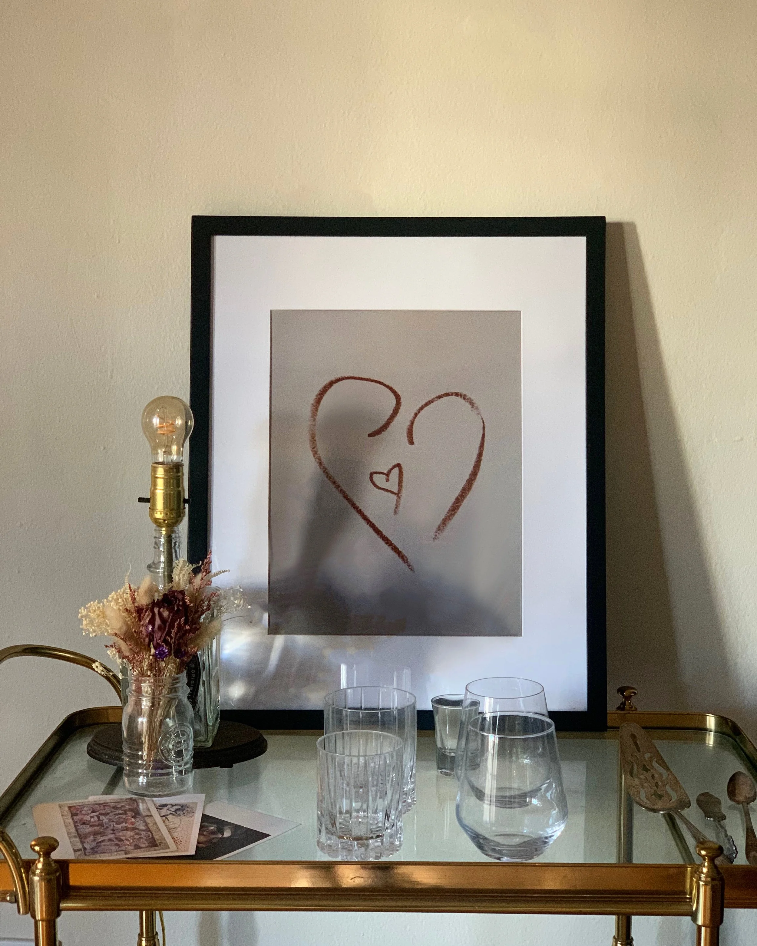 The Soul/Family Sketch in Lipliner Framed Print