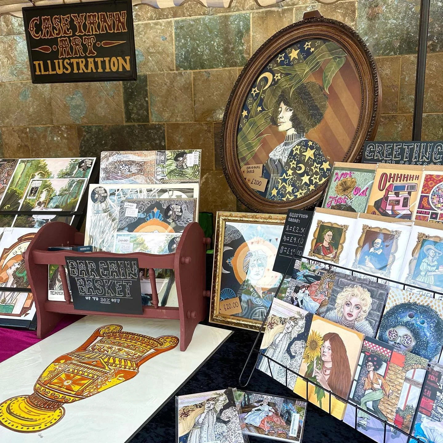 We&rsquo;re all set up at Warwick market and will be here until 3pm today. We&rsquo;ve got loads of lovely artwork and lots of sale stuff too!