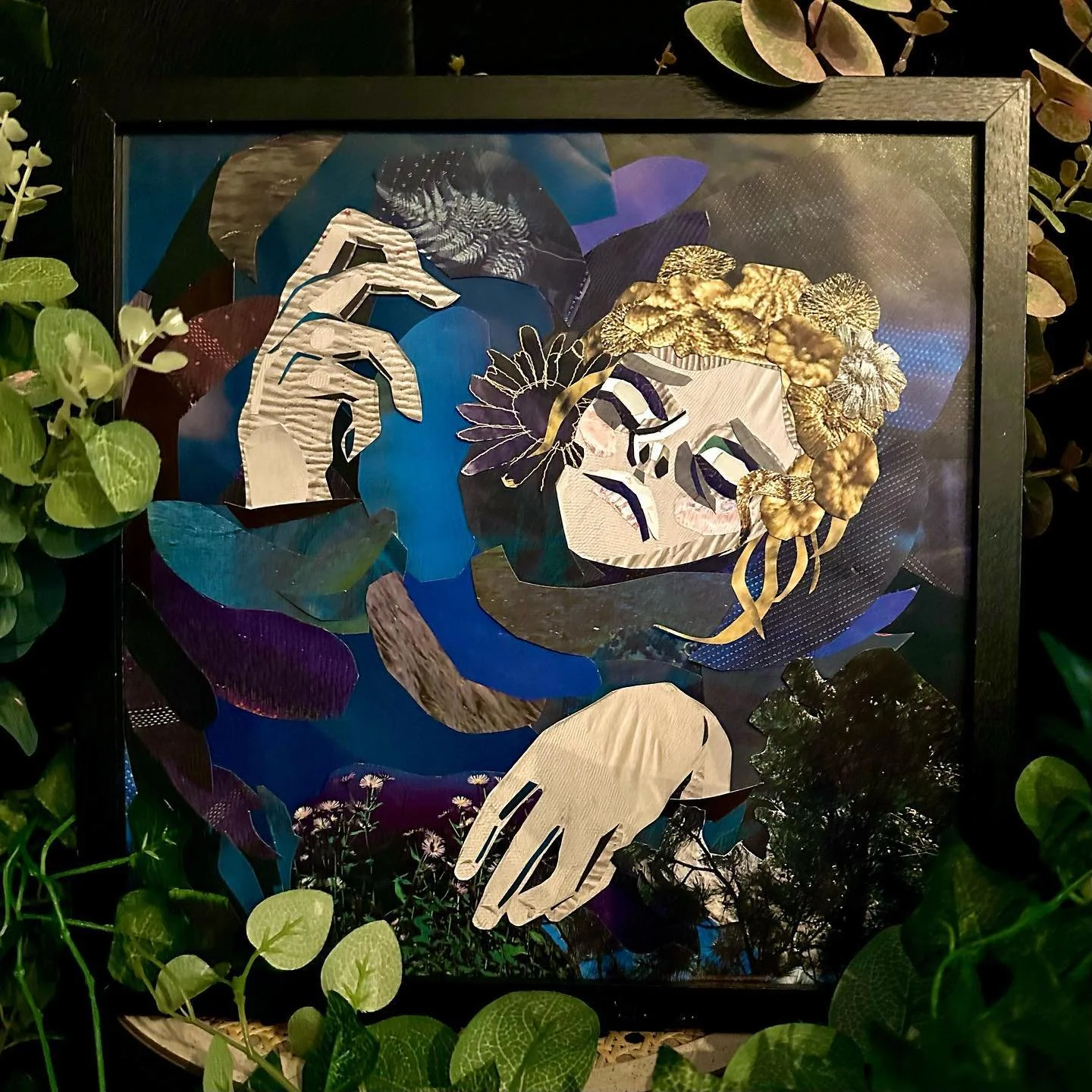 It&rsquo;s been a while since I did any collage but this one was really fun as it&rsquo;s made from materials found exclusively in @orinoco_banbury_scrapstore 
Go pay them a visit and maybe try to find it in the shop