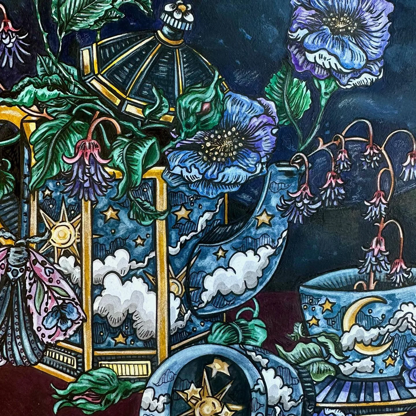 A little sneak peek of a new piece I&rsquo;ve been working on recently, process video coming soon 🫖