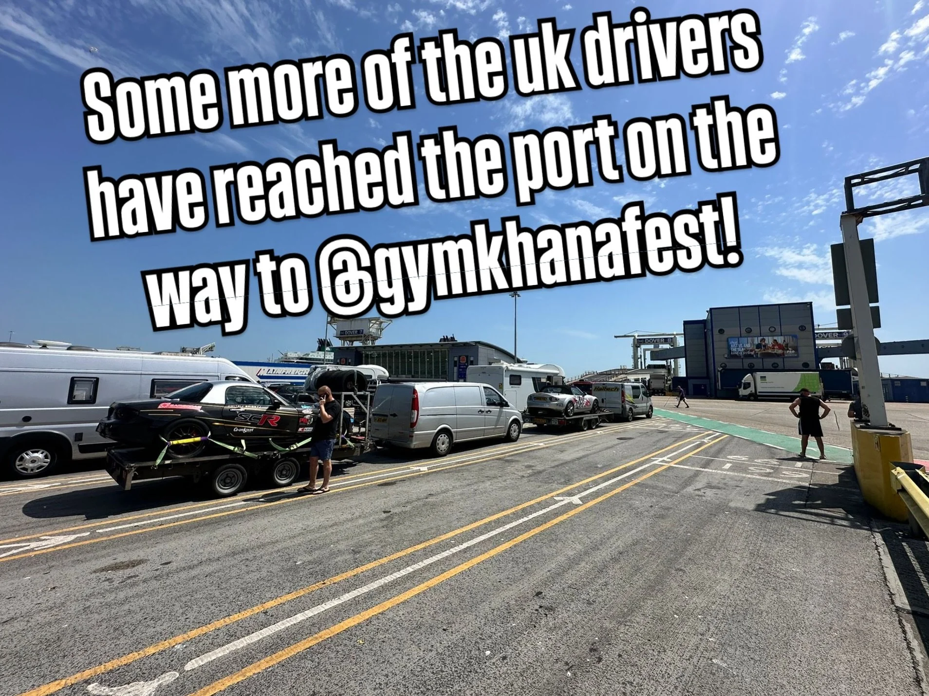 @ruskiweldfab and @dmitrijsribnyj getting ready to board the ferry heading to @gymkhanafest #gymkhana #roadtripping #racecars