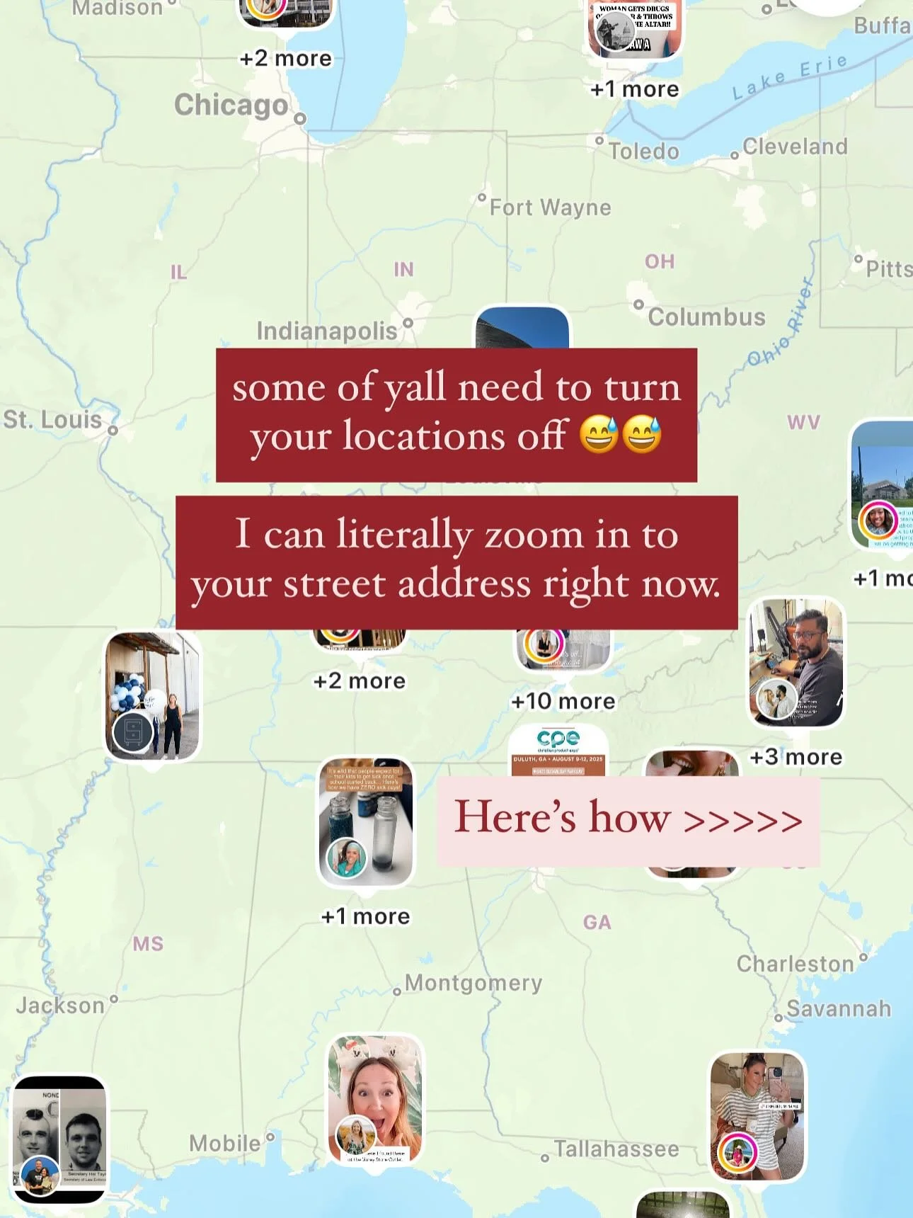 🚨 IG Privacy Alert 🚨
I don&rsquo;t normally post things like this, but I just hit the map function and I was shocked how many people I saw. Some of y&rsquo;all don&rsquo;t even realize the new Instagram Map can show your exact location&hellip; like