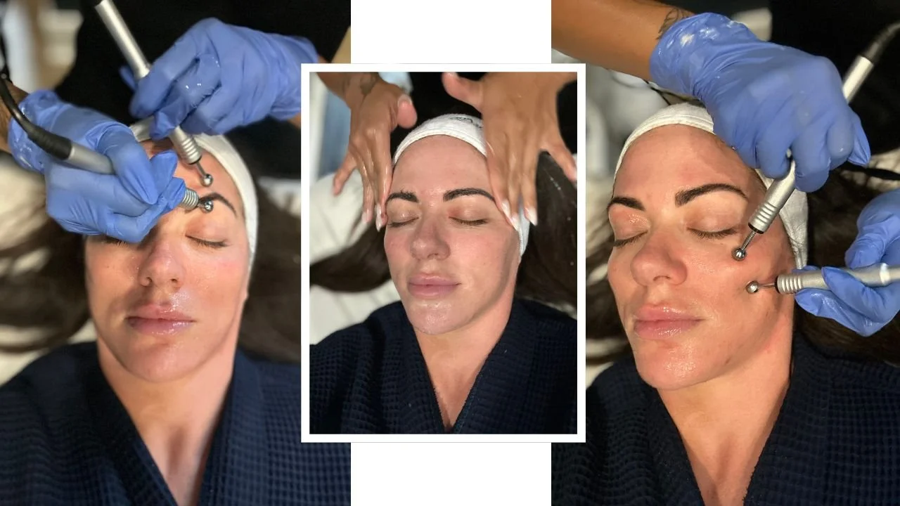 Receiving Even Keel's Elite Glow Facial, a 105-minute microcurrent treatment that uses gentle electrical currents to stimulate facial muscles, support lymphatic drainage, boost circulation, and promote a naturally lifted, radiant complexion.