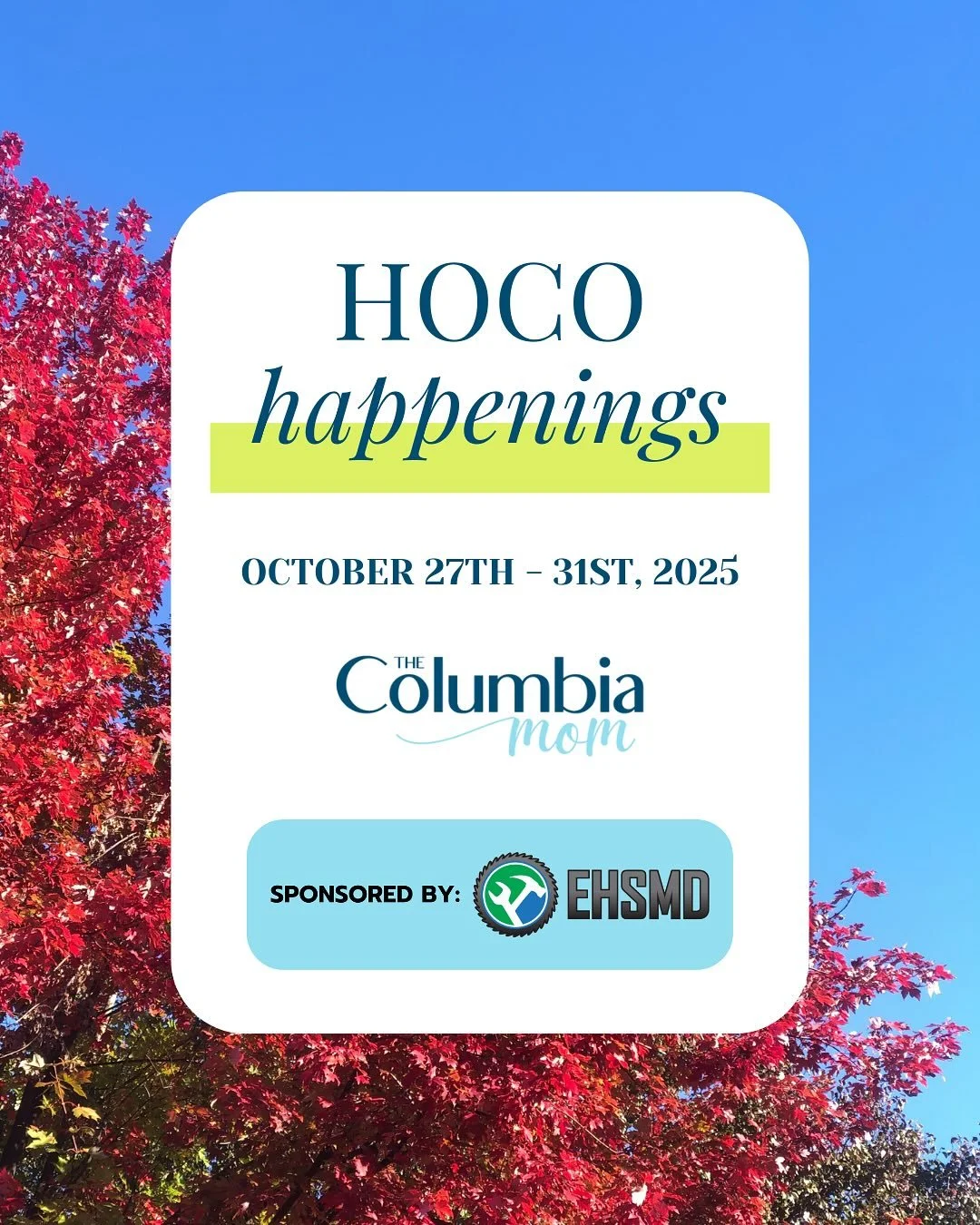 HoCo is buzzing this week, and I&rsquo;m loving the mix of cozy, creative, and a little spooky. 🍂

We&rsquo;re kicking off with monster fun for the kiddos, yoga under the sky, and community conversations that bring real heart. Then it&rsquo;s all ab