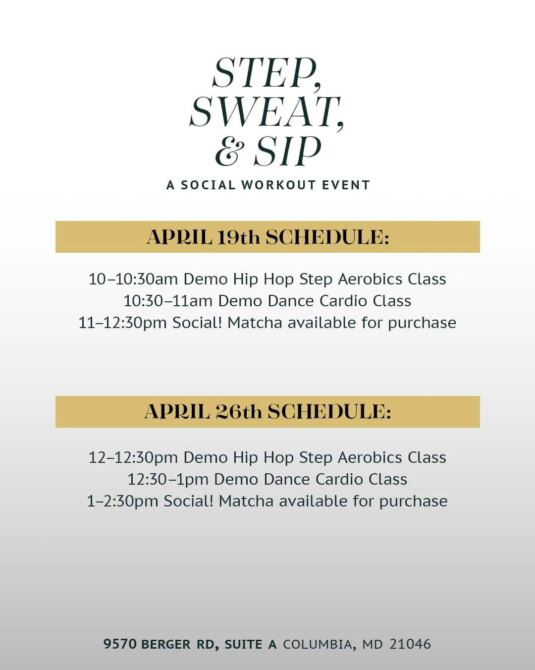 Step, Sweat &amp; Sip 